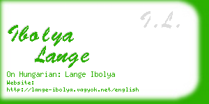 ibolya lange business card